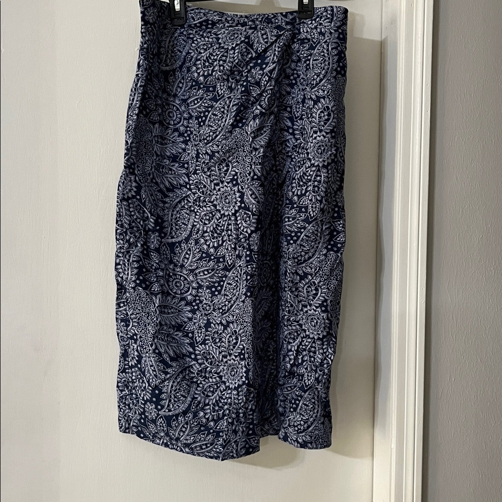 Madewell Blue Paisley Midi Skirt - Picture 4 of 10